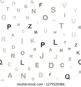 Light Gray vector seamless texture with ABC characters. Abstract illustration with colored latin alphabet. Design for textile, fabric, wallpapers.