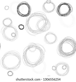 Light Gray vector seamless texture with disks. Blurred decorative design in abstract style with bubbles. Design for wallpaper, fabric makers.