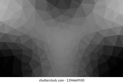 Light Gray vector shining triangular cover. Geometric illustration in Origami style with gradient.  Template for cell phone's backgrounds.