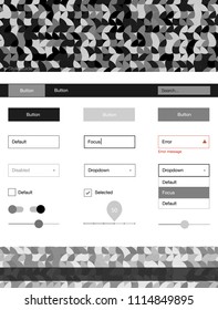 Light Gray vector style guide with circles. Colorful ui/ux kit with header consisted of spheres. This sample is for your landing page.