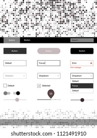 Light Gray vector style guide with circles. Colorful ui/ux kit with header consisted of spheres. This sample is for your landing page.