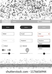 Light Gray vector style guide with circles. Modern Style guide with colorful gradient circles in its header. This template you can use for landing pages.