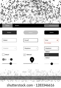 Light Gray vector style guide with circles. Colorful ui/ux kit with header consisted of spheres. This sample is for your landing page.