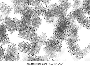Light Gray vector template with artificial intelligence structure. Colorful design in simple style with AI links. Pattern for science, futuristic designs.