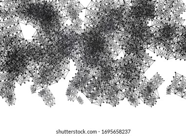 Light Gray vector template with artificial intelligence structure. Abstract illustration with links and dots of AI. Pattern for science, futuristic designs.