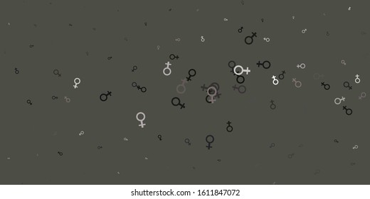 Light Gray vector template with businesswoman signs. Colorful illustration with gradient feminism shapes. Background for International Women’s Day.