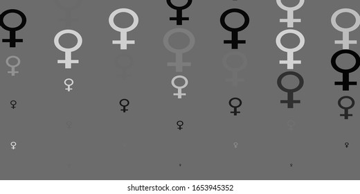 Light Gray vector template with businesswoman signs. Abstract illustration with a depiction of women's power. Design for landing pages.