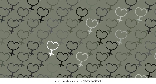 Light Gray vector template with businesswoman signs. Simple design in abstract style with women’s rights activism. Background for International Women’s Day.