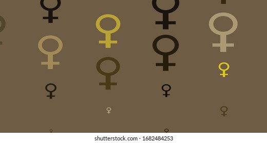 Light Gray vector template with businesswoman signs. Colorful feminism symbols with a gradient in modern style. Background for cell phones.