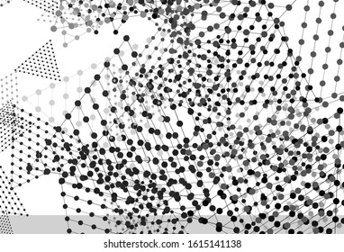 Light Gray vector template with crystals, circles. Circles, lines on abstract background with colorful gradient. Modern template for landing page.