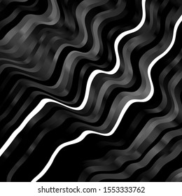 Light Gray vector template with curved lines. Abstract illustration with bandy gradient lines. Pattern for websites, landing pages.