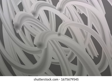 Light Gray vector template with curved lines. An elegant bright illustration with gradient. A completely new design for your business.