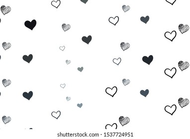 Light Gray vector template with doodle hearts. Beautiful colored illustration with hearts in celebration style. Pattern for marriage gifts, congratulations.