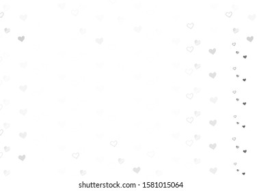 Light Gray vector template with doodle hearts. Illustration with hearts in love concept for valentine's day. Template for Valentine's greeting postcards.