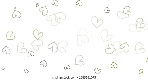 Light Gray vector template with doodle hearts. Blurred decorative design in doodle style with hearts. Pattern for valentine's ad, booklets.