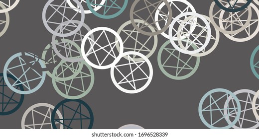 Light Gray vector template with esoteric signs. Retro design in abstract style with witchcraft forms. Design for magic, spiritual events.