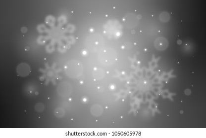 Light Gray vector template with ice snowflakes. Decorative shining illustration with snow on abstract template. The pattern can be used for new year ad, booklets.