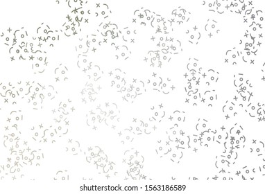Light Gray vector template with math simbols. Colored mathematic signs with gradient on white background. Pattern for posters, banners of math books.