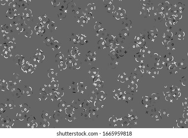Light Gray vector template with math simbols. Blurred design in simple style with collection of numerals. Pattern for posters, banners of math books.