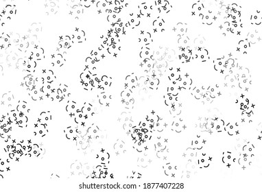 Light Gray vector template with math simbols. Modern geometrical illustration with numerals. Pattern for ad, booklets, leaflets of education.