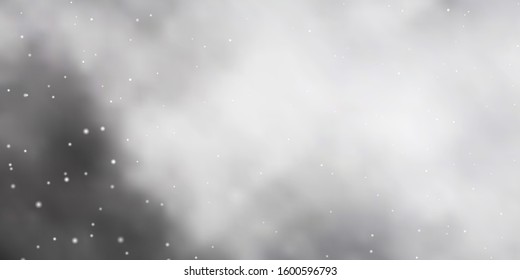 Light Gray vector template with neon stars. Decorative illustration with stars on abstract template. Theme for cell phones.