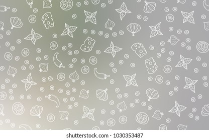 Light Gray vector template with organic meal. Beautiful colored illustration with food in doodle style. Pattern for ads of breakfast, lunch, dinner.
