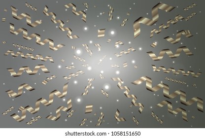 Light Gray vector texture with birthday confetti. Glitter abstract illustration with colorful confetti, ribbons. Beautiful design for your business advert of anniversary.