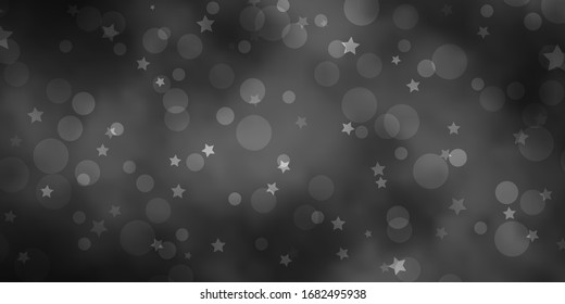 Light Gray vector texture with circles, stars. Illustration with set of colorful abstract spheres, stars. Template for business cards, websites.