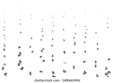 Light Gray vector texture with colored currency signs. Colored symbols of currency on white background. Pattern for bank ads, posters, banners.