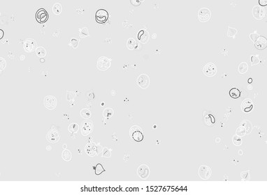 Light Gray vector texture with delicious snacks. Beautiful colorful illustration with food in doodle style. Template for meal cooking in kitchen.