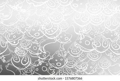Light Gray vector texture with delicious snacks. Glitter abstract sketch with gourmet food. Pattern for menu of cafes, bars, restaurants.