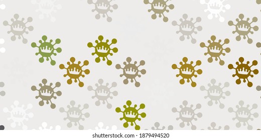Light gray vector texture with disease symbols. Smart illustration with covid signs in decorative style. Simple drawing against danger fever.