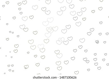 Light Gray vector texture with lovely hearts. Beautiful colored illustration with hearts in celebration style. Design for ad, poster, banner of Valentine Day.