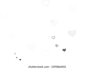 Light Gray vector texture with lovely hearts. Blurred decorative design in doodle style with hearts. Design for your business advert of anniversary.