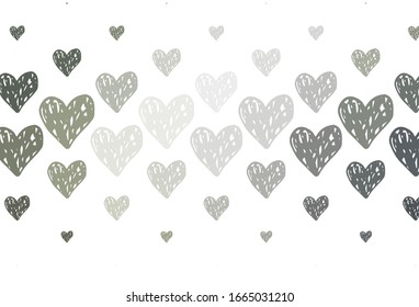 Light Gray vector texture with lovely hearts. Decorative design with hearts in simple style . Pattern for valentine's ad, booklets.