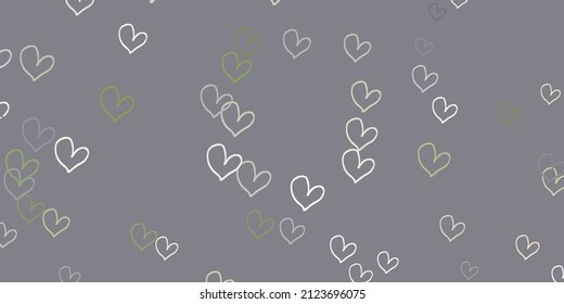 Light Gray vector texture with lovely hearts. Blurred decorative design in doodle style with hearts. Pattern for valentine's ad, booklets.