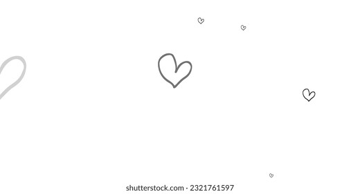 Light Gray vector texture with lovely hearts. Decorative shining illustration with hearts on abstract template. Design for your business advert of anniversary.