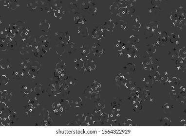 Light Gray vector texture with mathematic symbols. Blurred design in simple style with collection of numerals. Best design a poster, banner of a math college.