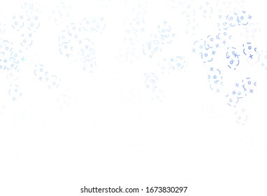 Light Gray vector texture with mathematic symbols. Blurred design in simple style with collection of numerals. Best design a poster, banner of a math college.