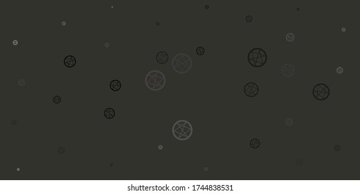 Light Gray vector texture with religion symbols. Retro design in abstract style with witchcraft forms. Best design halloween events.