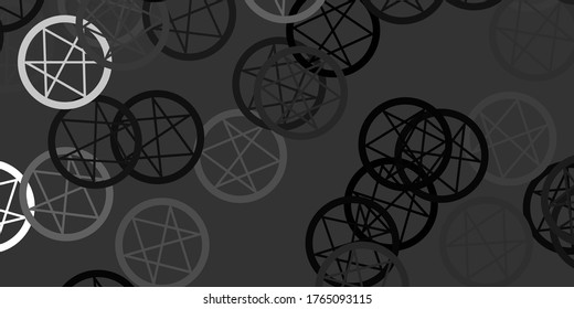 Light Gray vector texture with religion symbols. Abstract illustration with gothic gradient shapes. Simple base for your occult design.
