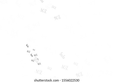 Light Gray vector texture with selling prices 30, 50, 90 %. Illustration with signs of sales on abstract template. Backdrop for super sales on Black Friday.