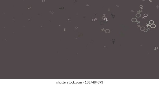 Light Gray vector texture with women's rights symbols. Simple design in abstract style with women’s rights activism. Background for ui designers.