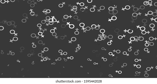 Light Gray vector texture with women's rights symbols. Colorful illustration with gradient feminism shapes. Sample for your web designers.