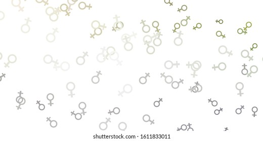 Light Gray vector texture with women's rights symbols. Illustration with signs of women's strength and power. Design for International Women’s Day.