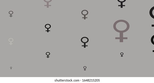 Light Gray vector texture with women's rights symbols. Colorful illustration with gradient feminism shapes. Background for ui designers.