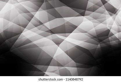 Light Gray vector triangle mosaic cover. Geometric illustration in Origami style with gradient.  Triangular pattern for your design.