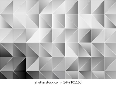 Light Gray vector triangle mosaic background. Triangular geometric sample with gradient.  Triangular pattern for your design.