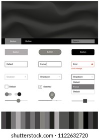 Light Gray vector ui kit with bubble shapes. Shining curly illustration in marble style with gradient. Modern template for your landing page.