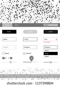 Light Gray vector web ui kit with spheres. Colorful ui/ux kit with header consisted of spheres. Simple colorful design for websites.